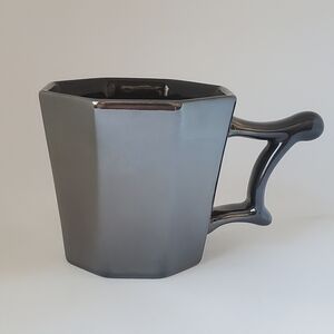 Starbucks Lmt Ed Holiday 2013 Silver Metallic Gray 14 Oz Mug Cup Octagon Shape